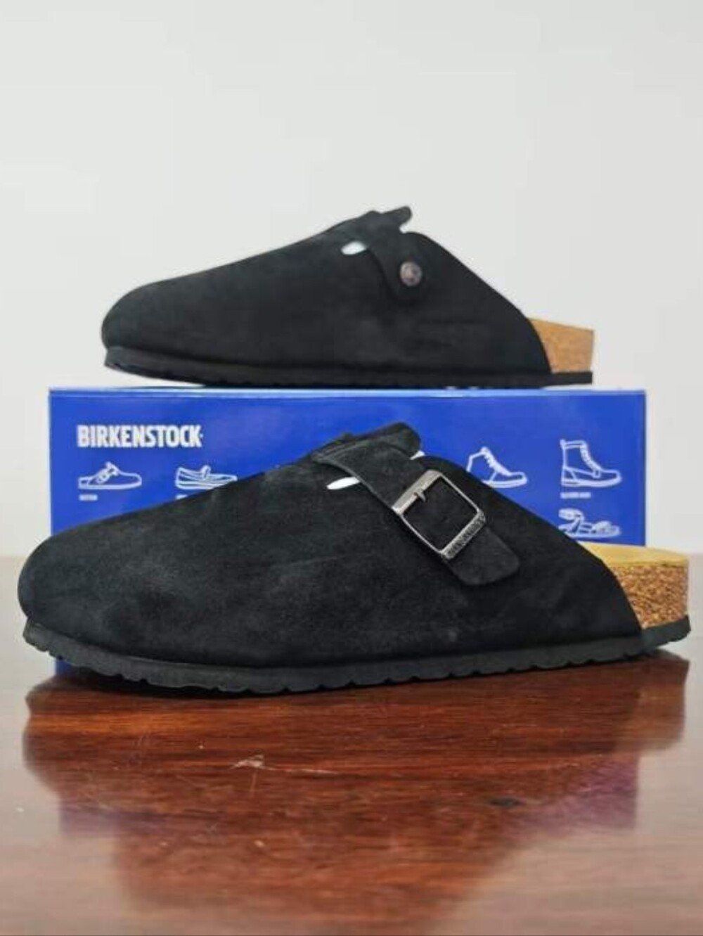 Regular Width Men's Size 12 New With Box Black Birkenstock Boston Clog Mule
